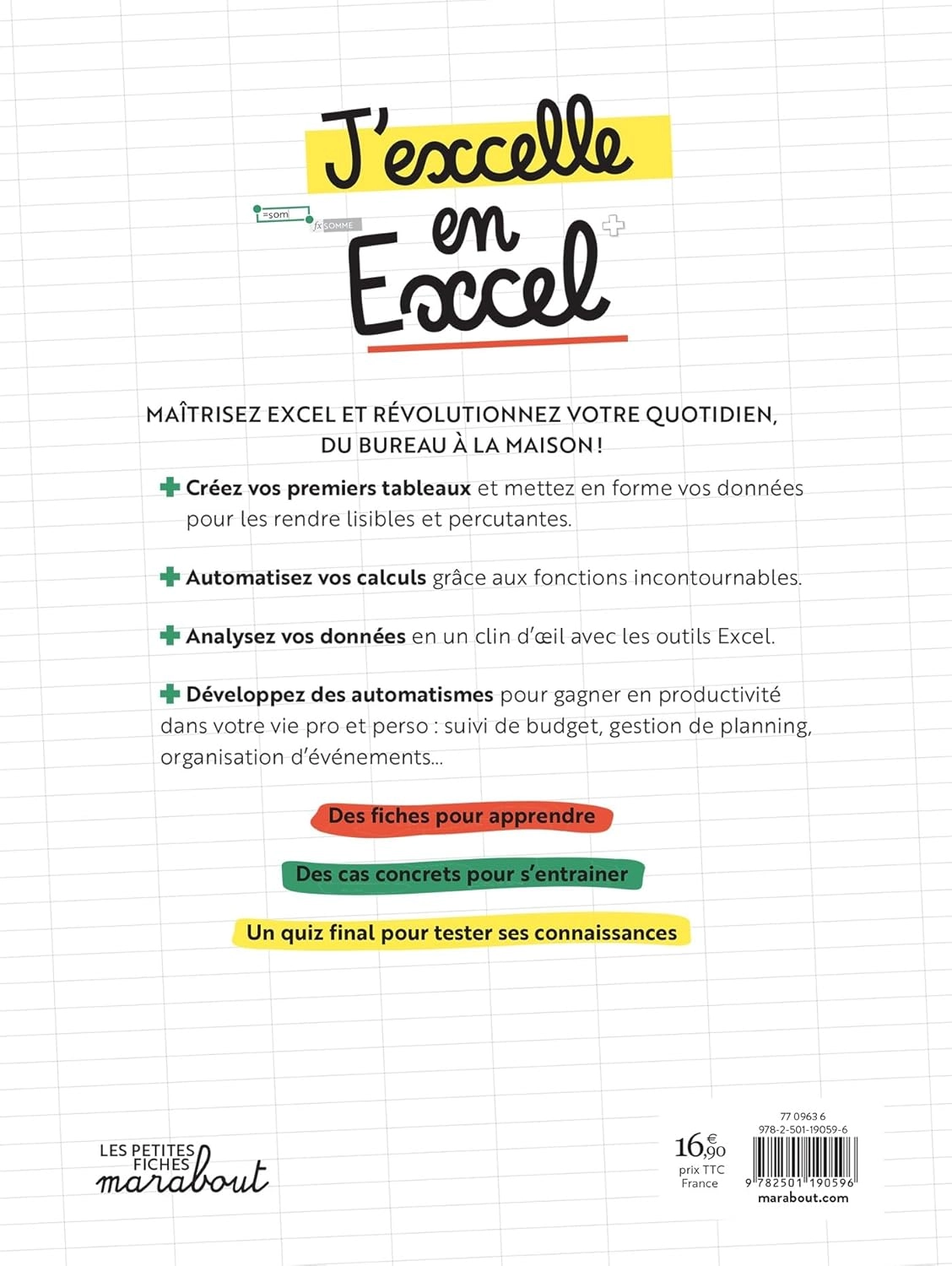 4e de couverture du livre J'excelle en Excel