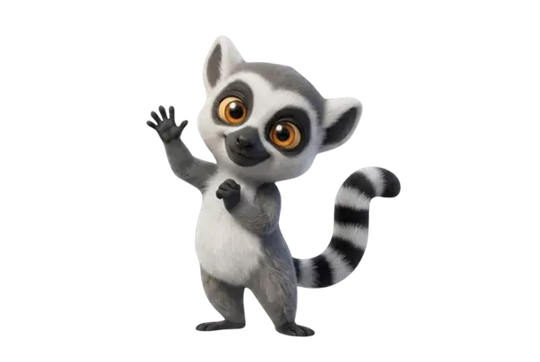 Lémurien mascotte du Dojo qui fait coucou