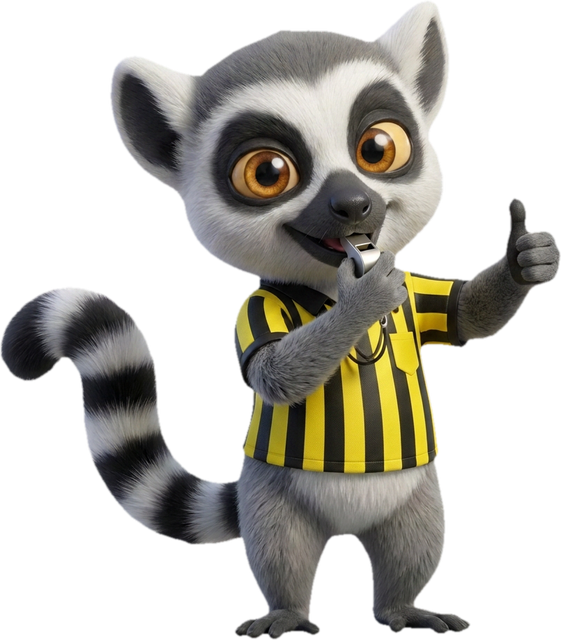 Lucas, la mascotte du Dojo, en arbitre, départage le gratuit et le payant