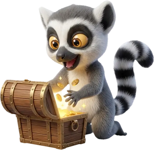 Lucas, la mascotte du Dojo, ouvre un coffre rempli de ressources Excel à télécharger