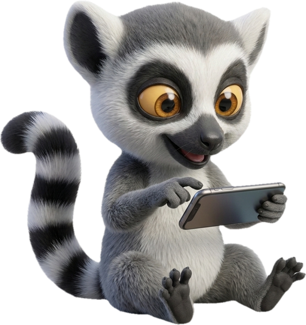 Lucas, la mascotte du Dojo, révise ses flashcards sur son téléphone