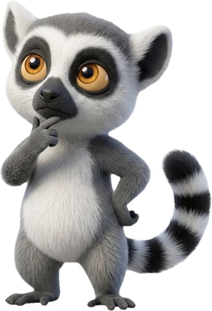 Lucas, la mascotte du Dojo, réfléchit, illustrant le choix d'une formation Excel certifiante