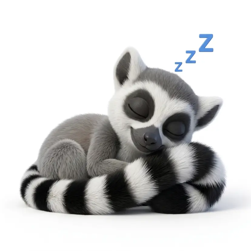Mascotte lémurien du Dojo qui dort, comme l'argent qui dort sur le compte CPF