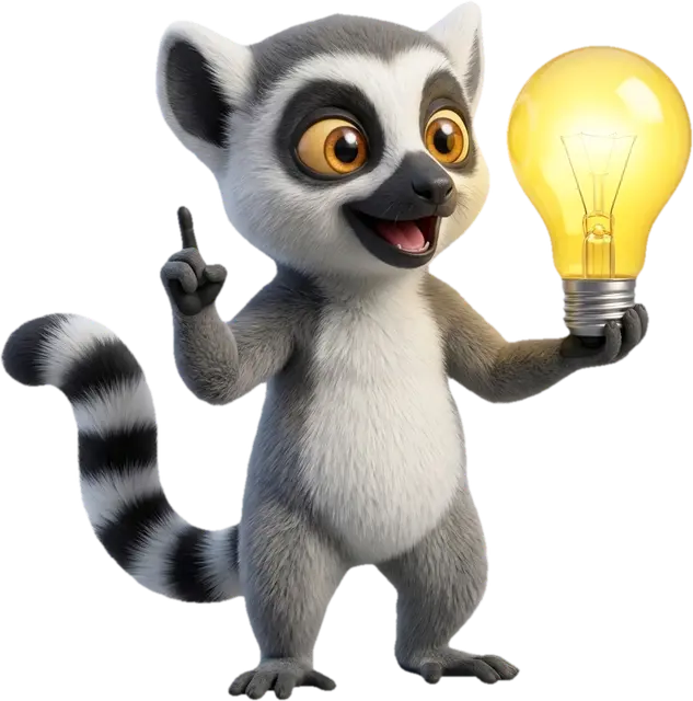 Lucas, la mascotte du Dojo, avec une ampoule, partage des astuces avancées
