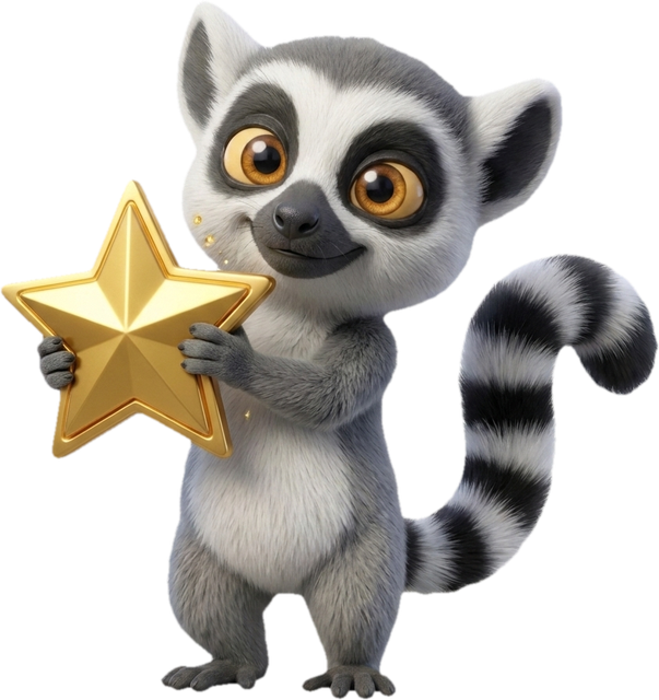 Lucas, la mascotte du Dojo, brandit un badge de niveau Excel