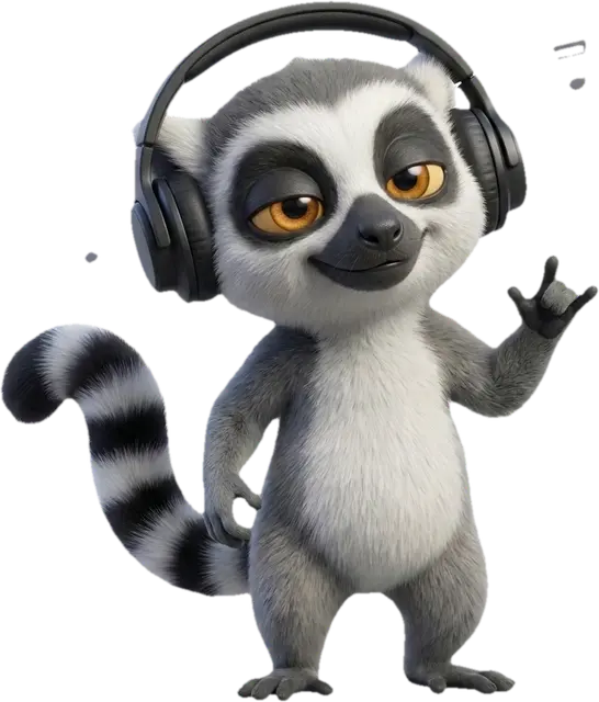 Mascotte lémurien du Dojo avec un casque, évoquant le format vidéo à mettre en balance avec le PDF