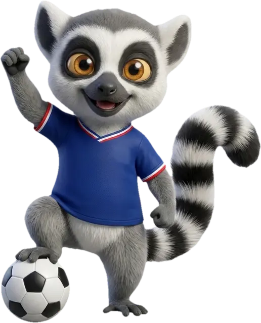 La mascotte du Dojo en maillot de foot, prête pour la Coupe du monde 2026