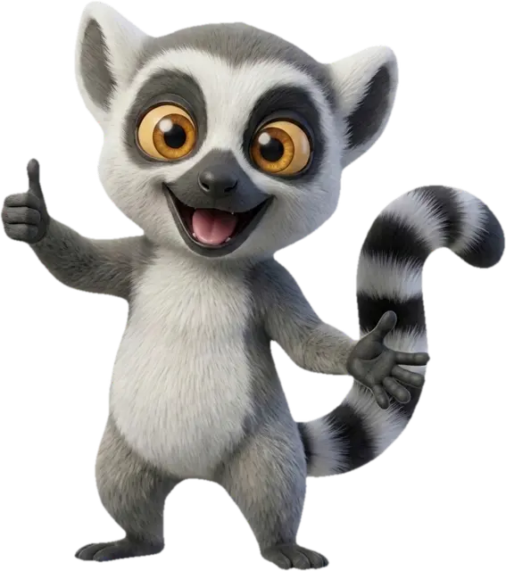 Mascotte lémurien du Dojo triomphante, prête à démarrer sa formation Excel