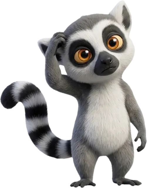 Mascotte lémurien du Dojo qui se gratte la tête, se demandant si elle est vraiment débutante