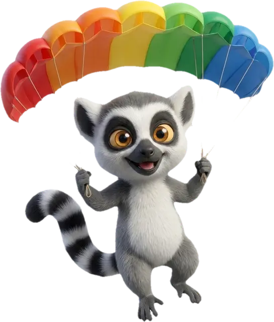 Lucas, la mascotte du Dojo, en parachute vers le niveau supérieur sur Excel
