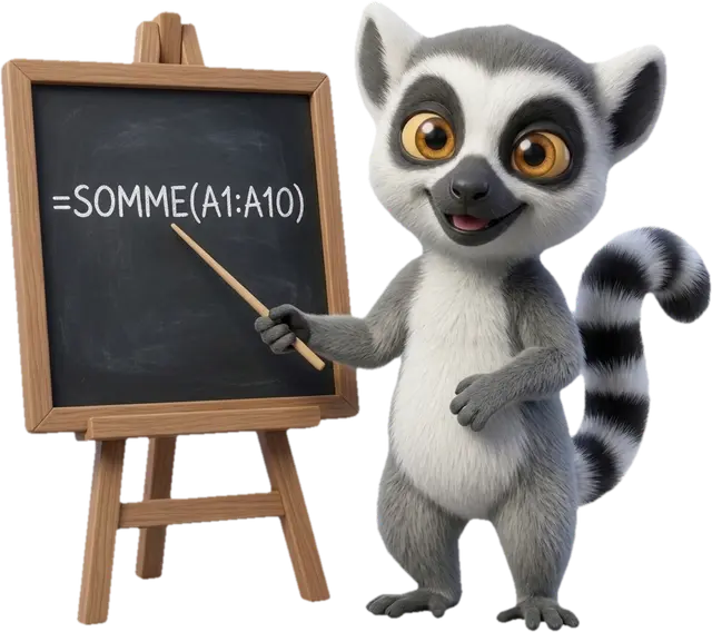 Lucas, la mascotte du Dojo, présente une formule au tableau