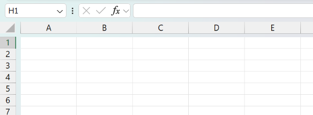 Feuille Excel vierge montrant le quadrillage gris clair qui délimite chaque cellule des colonnes A à E.
